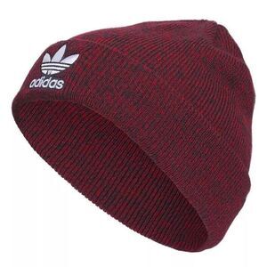 Adidas Originals Beanie Hat Cap Adult Maroon Trefoil New Unisex Scarlet $24 MSRP